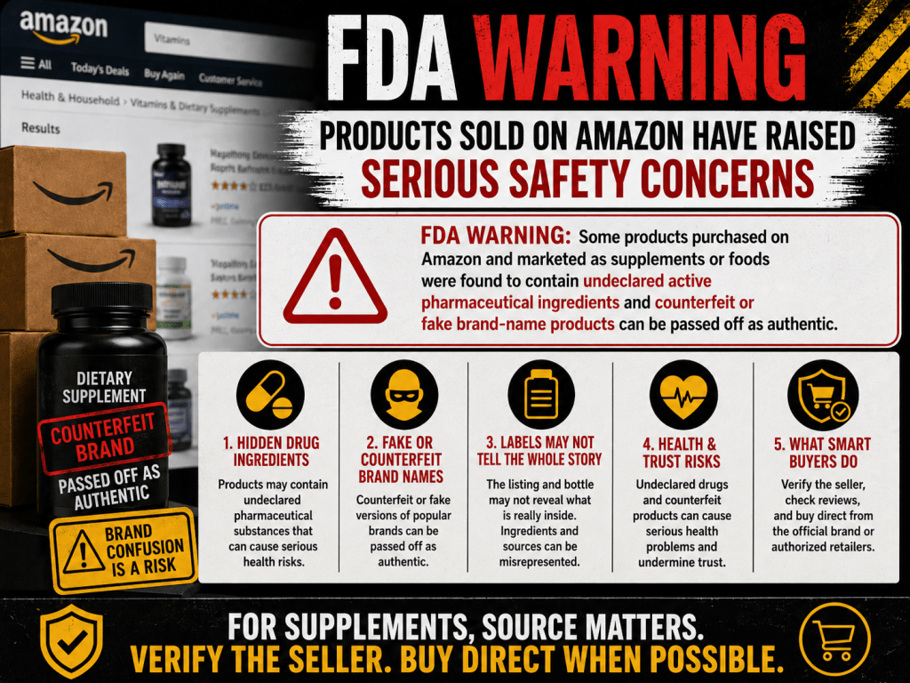 Brand name supplements sold on AMAZON are almost always COUNTERFEIT