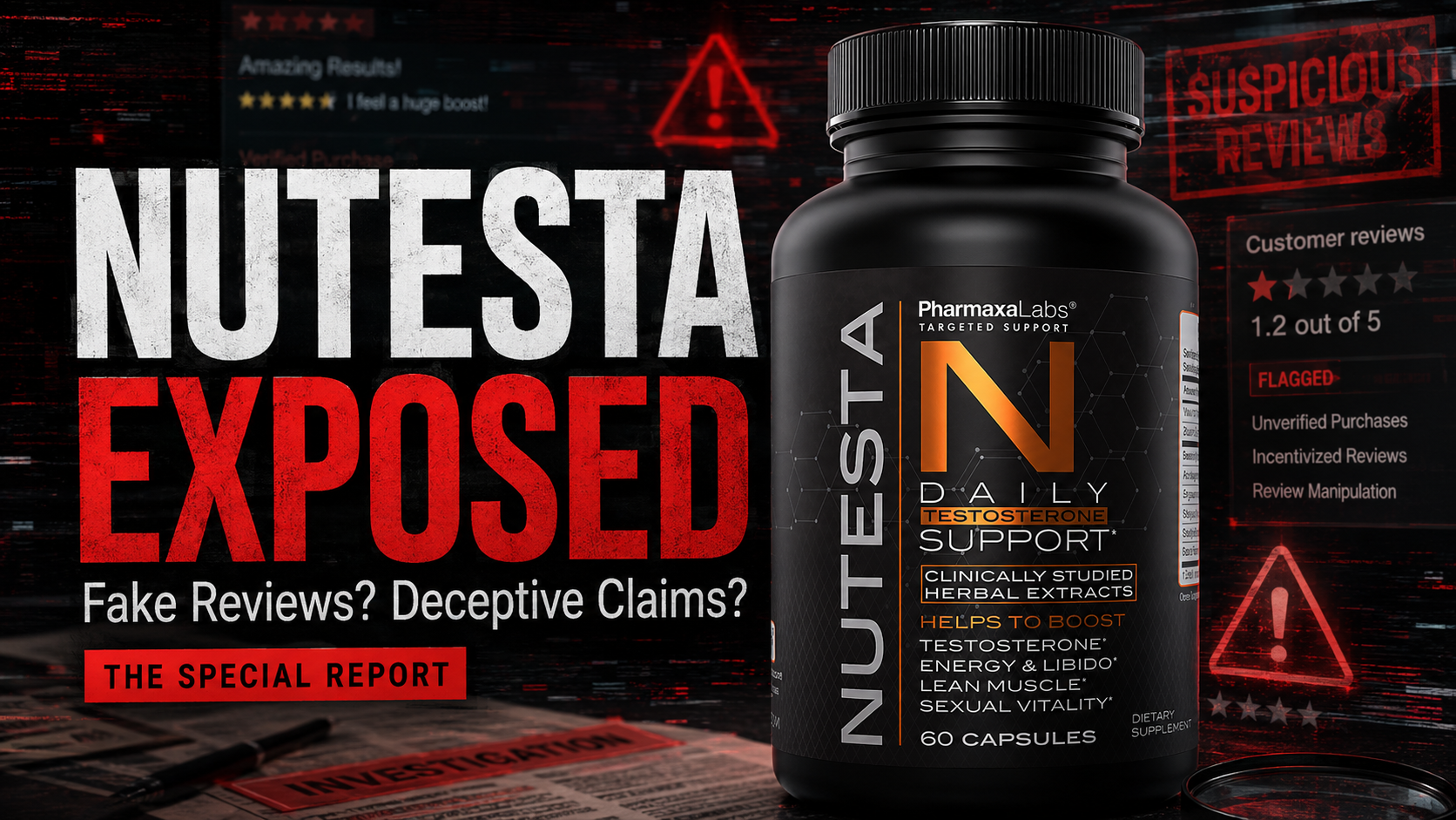 Nutesta Review: The Testosterone Booster With a Fake-Review Problem